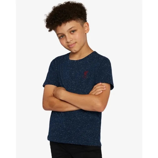 Liverpool FC LFC Juniors Crew Neck Neppy Yarn Tee Navy