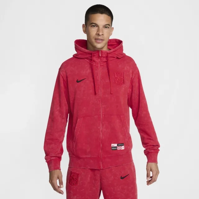 Liverpool F.C. Club Third Men's Nike Football Full-Zip French Terry Hoodie - Red - Cotton/Polyester