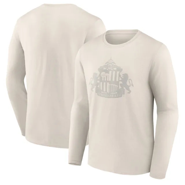 No Brand Sunderland Mono Logo Graphic Long Sleeve T-Shirt - Off White - Mens
