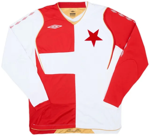Umbro 2008-09 Slavia Prague Home L/S Shirt #4 - 8/10 - (S)