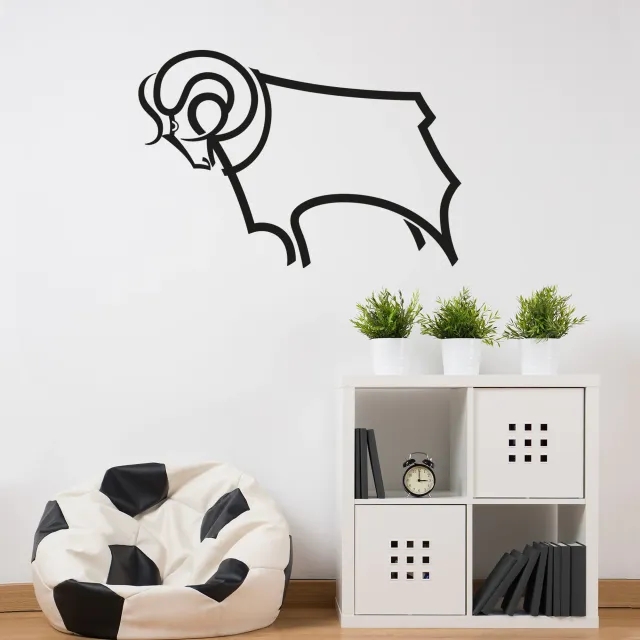 Derby County Crest Wall Sticker - 90cm x 60cm
