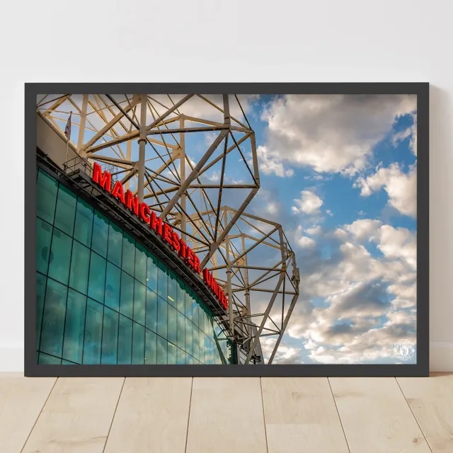 Manchester United Old Trafford Forecourt Sky Framed Print - A2