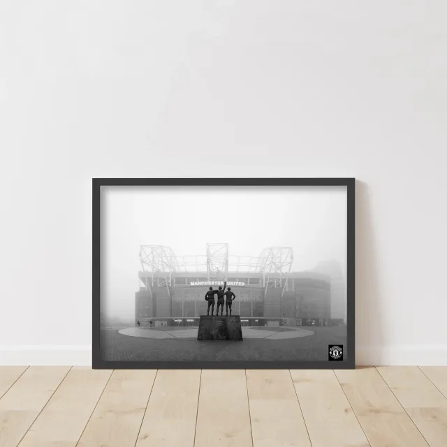 Manchester United Foggy Morning at Old Trafford Framed Print - A2