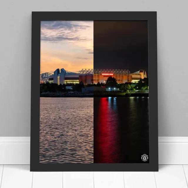Manchester United Old Trafford Day & Night Framed Print - A3