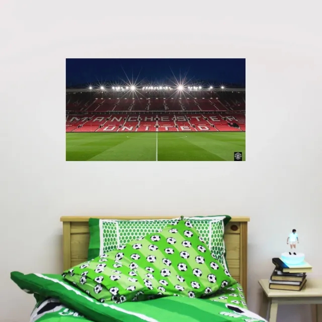 Manchester United Old Trafford Floodlights Print - A3