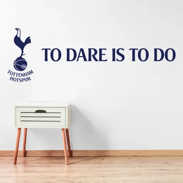 Tottenham Hotspur Crest & To Dare Is To Do Wall Sticker - 120cm width x 30cm height