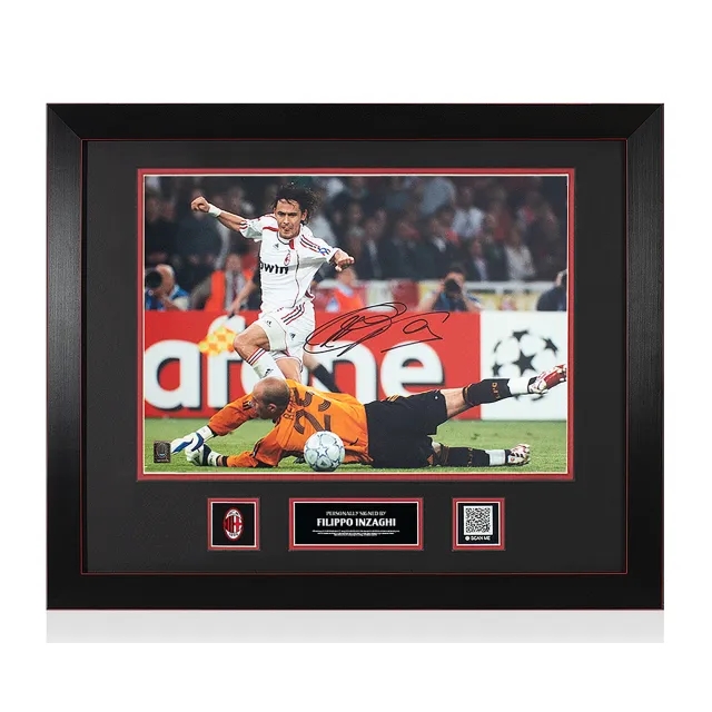 AC Milan Official Filippo Inzaghi Signed and Framed Photo: 2007 UEFA Champions League Final Goal