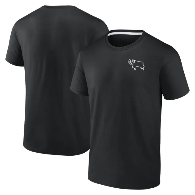 Fanatics Unlabeled Derby County Essentials Small Crest T-Shirt - Black - Mens