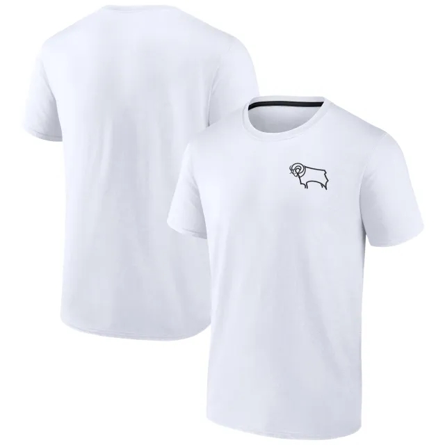 Fanatics Unlabeled Derby County Essentials Small Crest T-Shirt - White - Mens