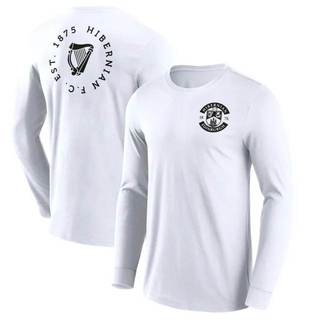 Fanatics Hibernian Loop Graphic Long Sleeve T-Shirt - White - Mens