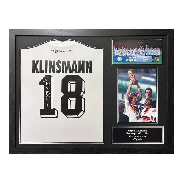 Champion Jurgen Klinsmann Signed Shirt - Framed