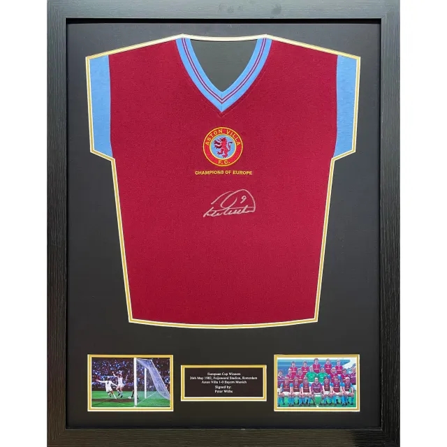 Peter Withe signed 1982 shirt - Framed