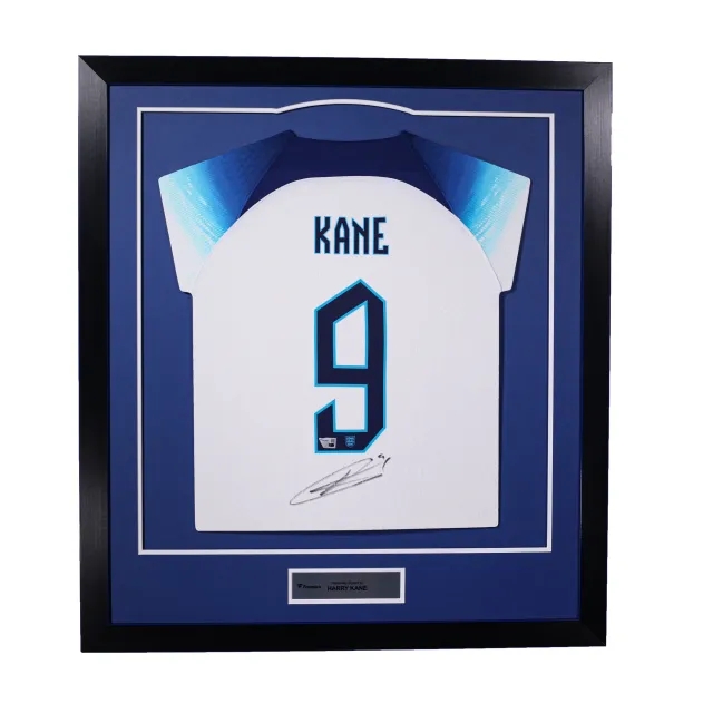 Nike England Harry Kane England Signed 2022-23 Authentic Shirt - White - Framed