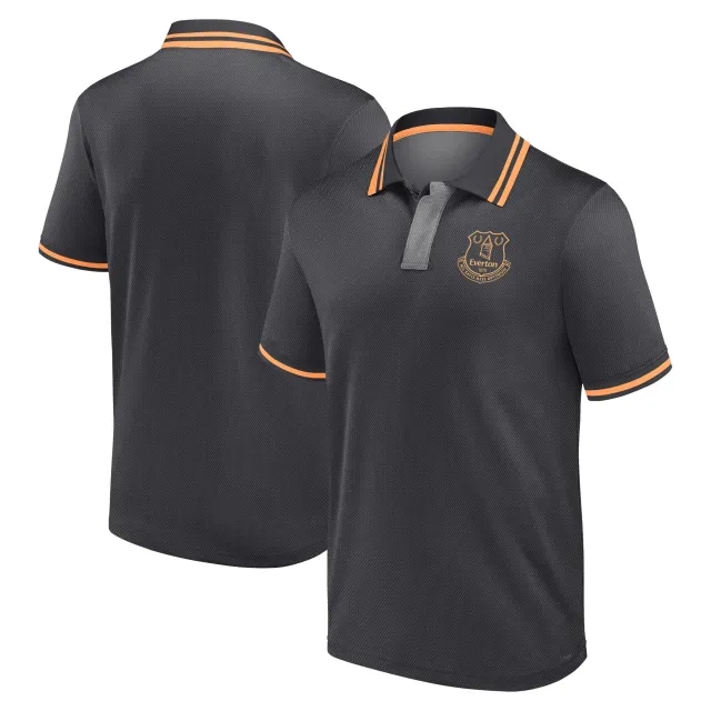 Fanatics Unlabeled Everton Fundamentals Textured Polo Shirt - Charcoal - Mens