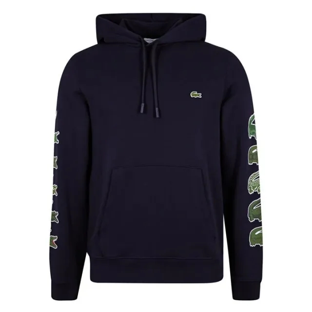 Lacoste Crocodile Print Hoodie - Blue