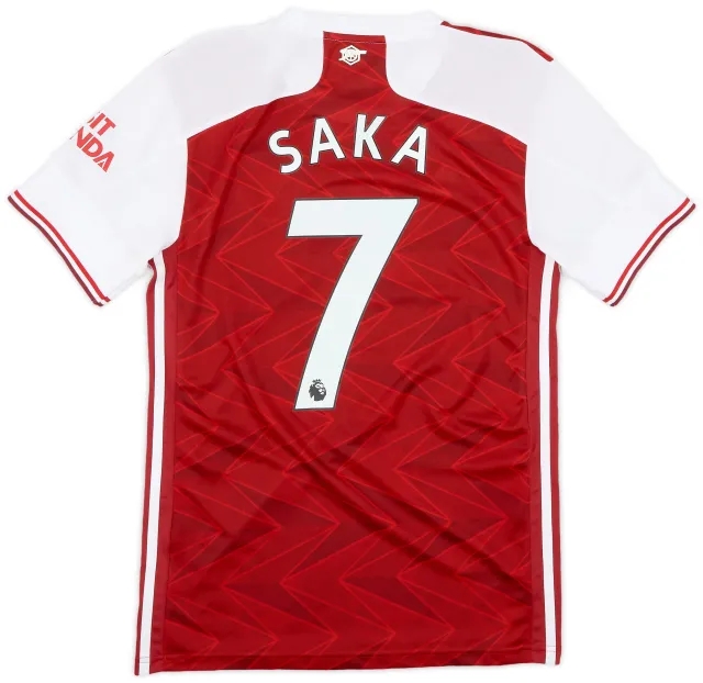 adidas 2020-21 Arsenal Home Shirt Saka #7 - 8/10 - (S)