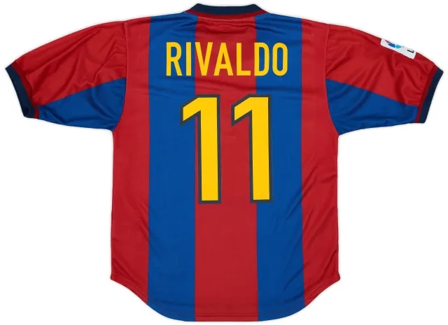 Nike 1998-00 Barcelona Home Shirt Rivaldo #11 - 7/10 - (S)