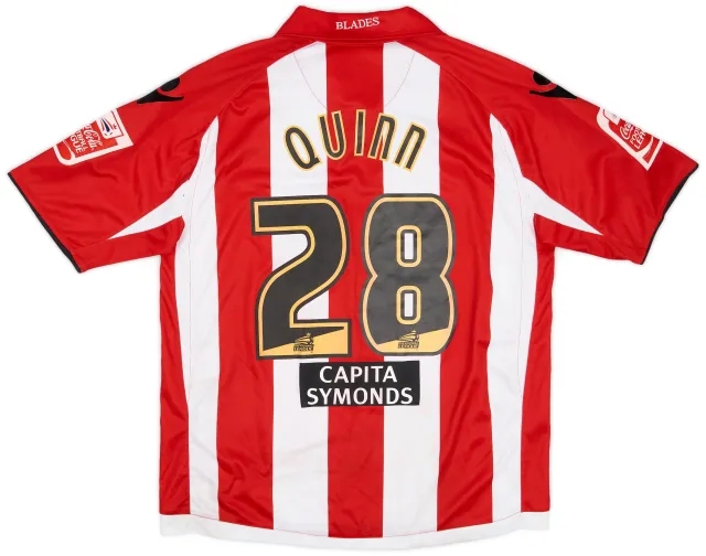 Macron 2009-10 Sheffield United Match Issue Home Shirt Quinn #28
