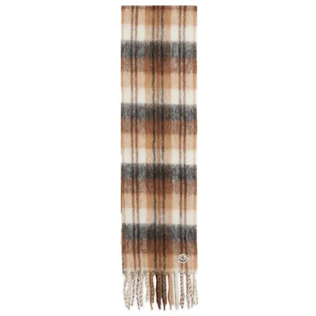 Moncler Men's Tartan Scarf Brown