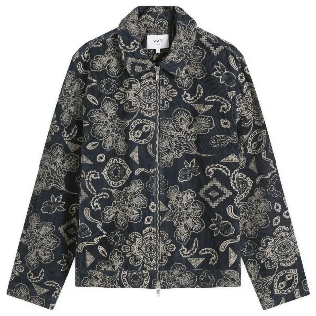Wax London Men's Park Floral Cord Jacket Midnight