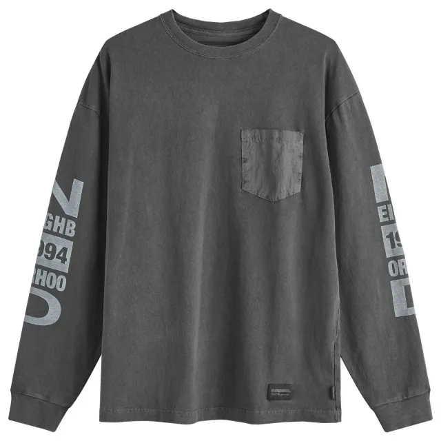 Neighborhood Men's Pigment Dyed Long Sleeve T-Shirt Black