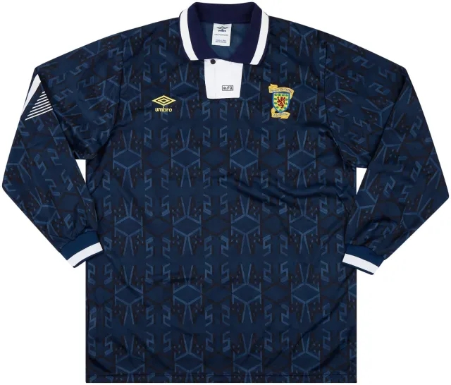 Umbro 1992-93 Scotland Match Issue Home L/S Shirt #16