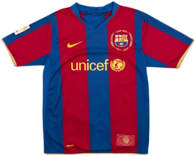 Nike 2007-08 Barcelona Home Shirt - 9/10 - (XL.Boys)