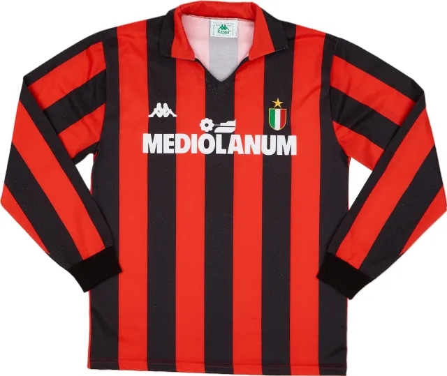 Kappa 1988-89 AC Milan Home L/S Shirt - 6/10 - (L)