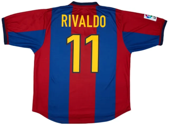 Nike 1998-00 Barcelona Home Shirt Rivaldo #11 - 6/10 - (L)