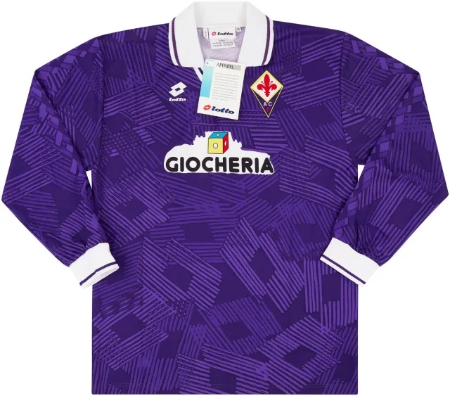 Lotto 1991-92 Fiorentina Home L/S Shirt #6 XL