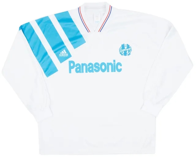 adidas 1991-92 Olympique Marseille Home L/S Shirt - 8/10 - (3XL)