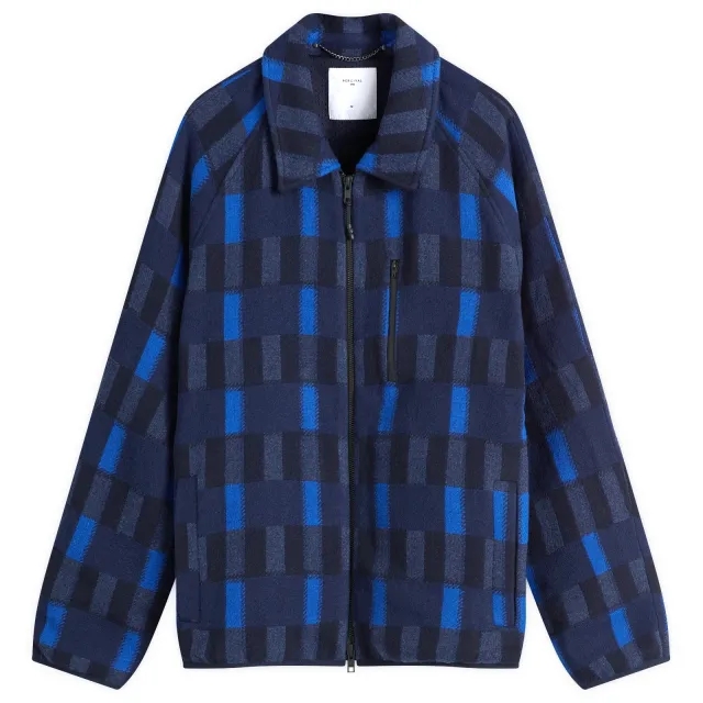 Percival Men's Fretwork Check Anderson Jacket Blue