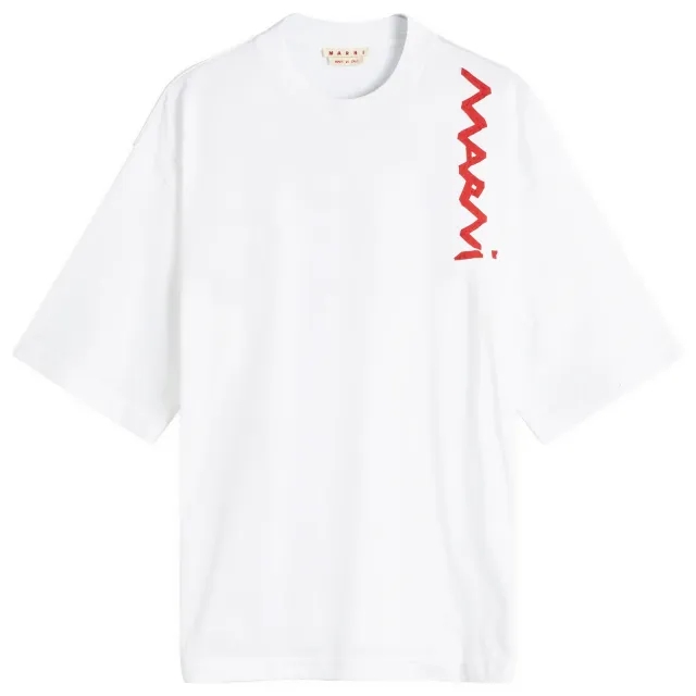 Marni Men's Stitch Logo T-Shirt Lily White