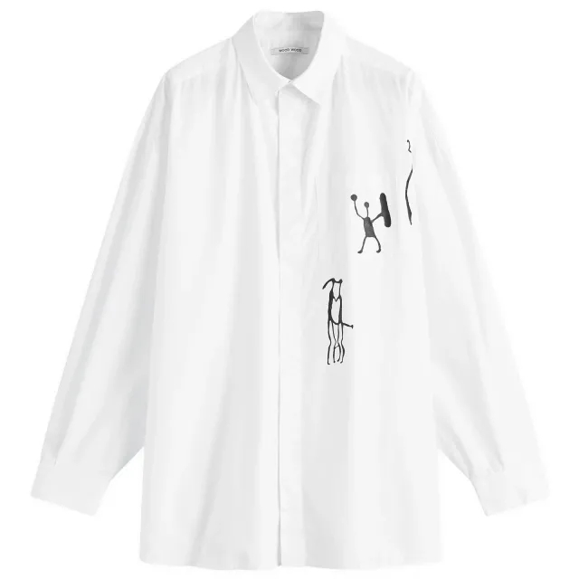 Wood Wood Men's Rofus Oversized Print Shirt White