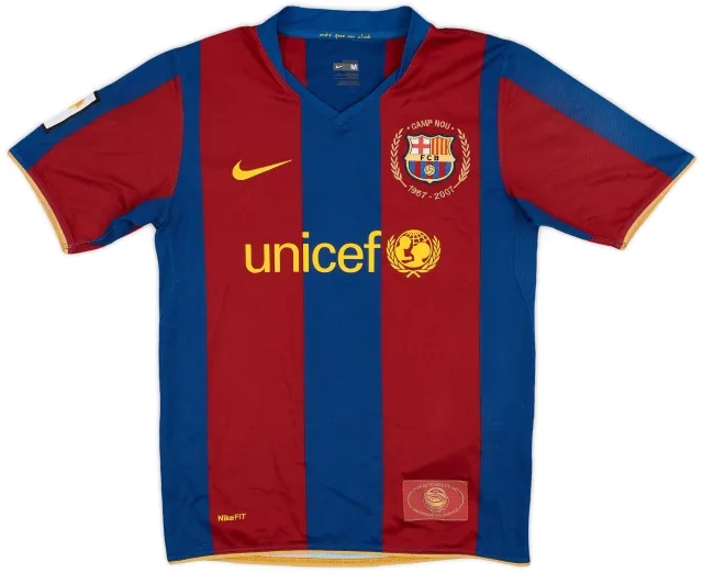 Nike 2007-08 Barcelona Home Shirt - 9/10 - (M.Boys)