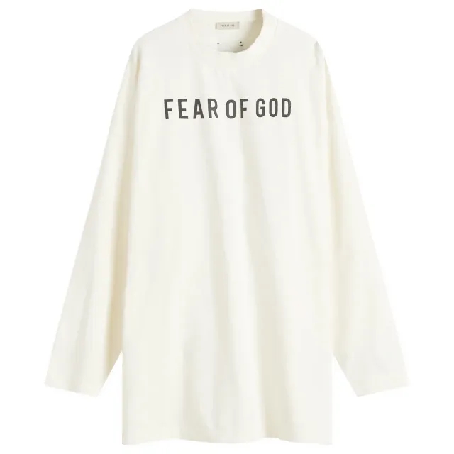 Fear of God Men's Long Sleeve Thunderbird Logo T-Shirt Cream