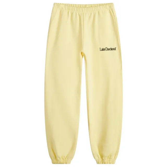 Late Checkout Men's LC Logo Sweat Pants Yellow