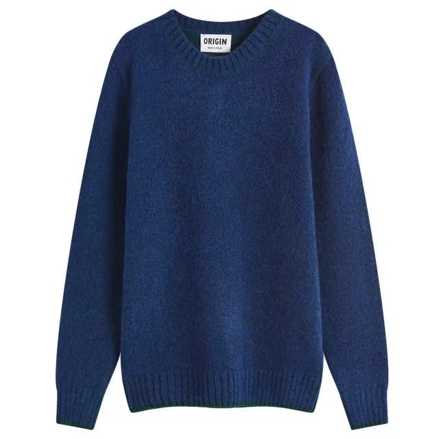 Country Of Origin Men's Picadilly Tipped Knit Jumper Peekablue