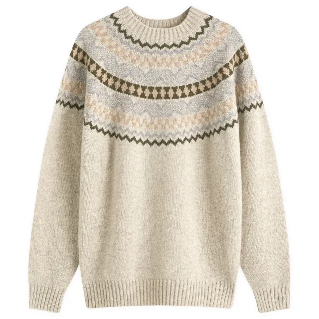 Country Of Origin Men's Soho Fairisle Knit Jumper Biscuit