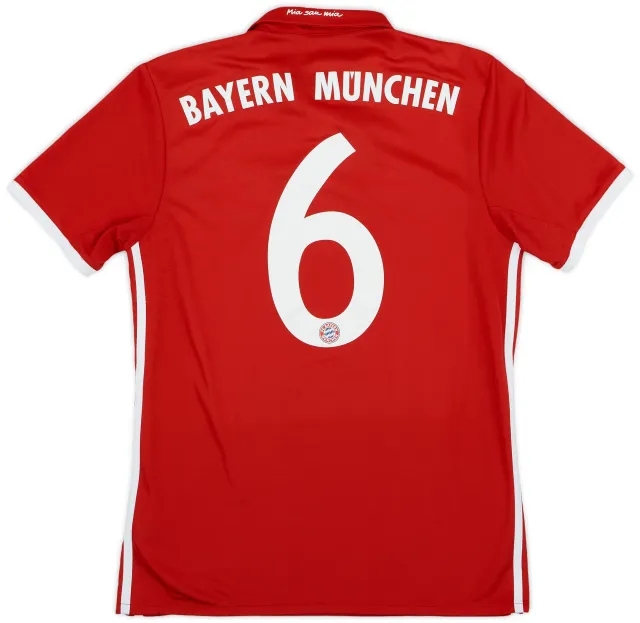 adidas 2016-17 Bayern Munich Home Shirt #6 - 6/10 - (S)