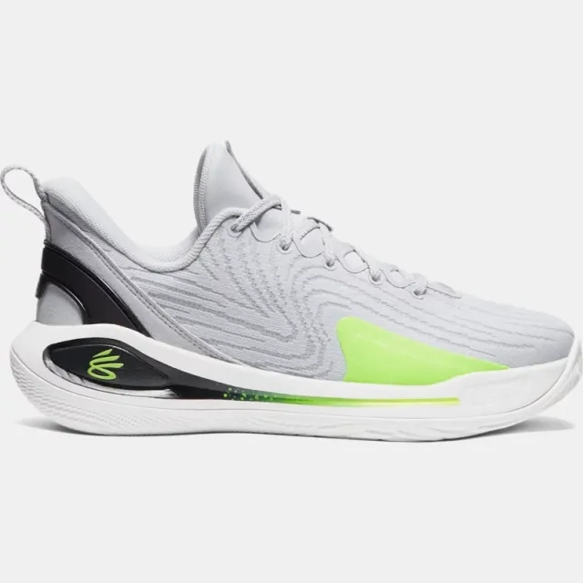 Under Armour Grade School Curry 12 'Gravity' Basketball Shoes Halo Gray / Black / High Vis Yellow 6 (EU 40)