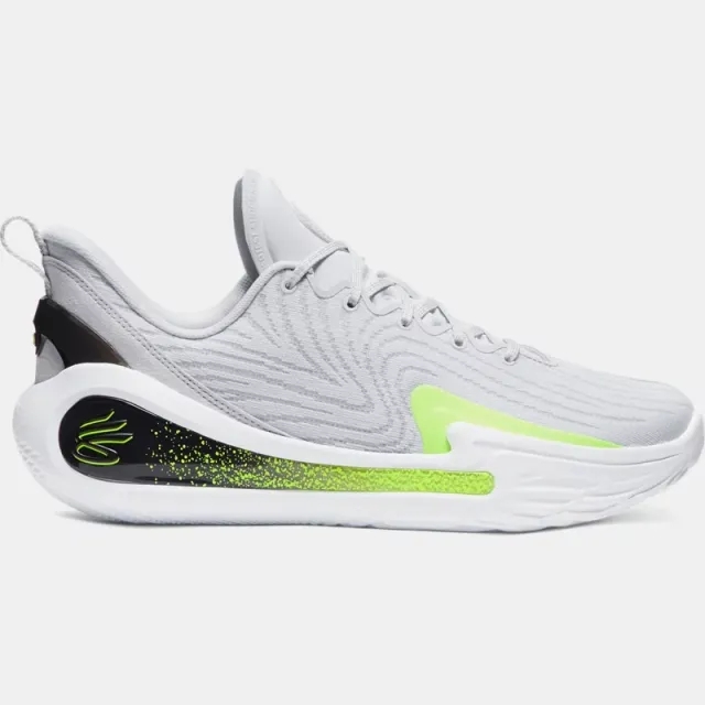 Under Armour Unisex Curry 12 'Gravity' Basketball Shoes Halo Gray / Black / High Vis Yellow 8