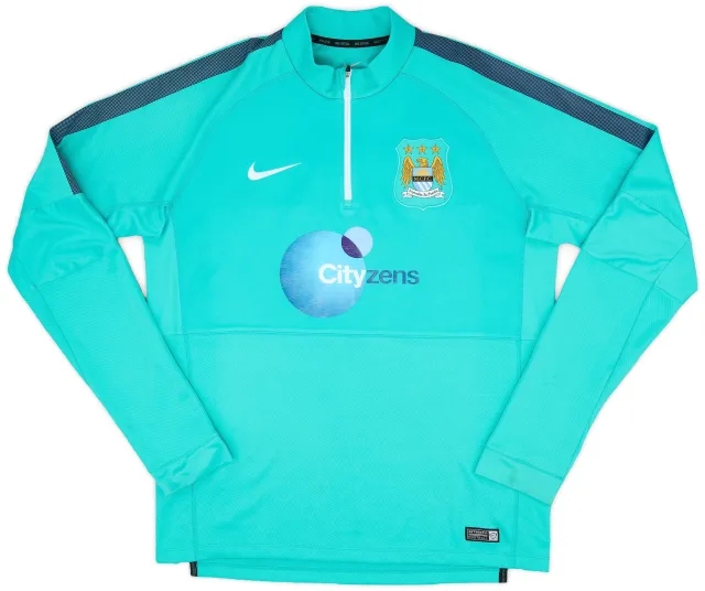 2015-16 Manchester City Nike 1/4 Zip Drill Top - 7/10 - (L)