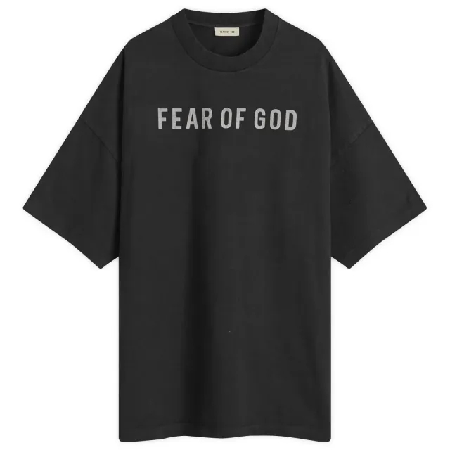 Fear of God Men's Short Sleeve Text Print T-Shirt Black/Grey