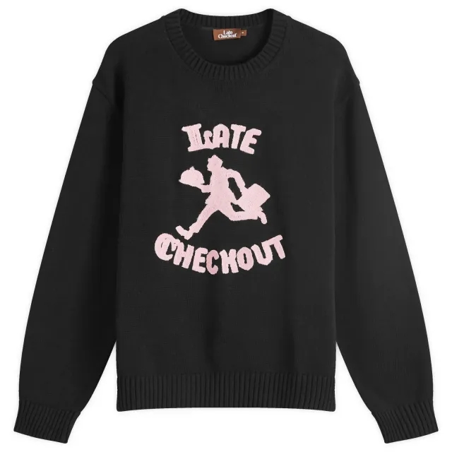 Late Checkout Men's Bellboy Crew Knit Black
