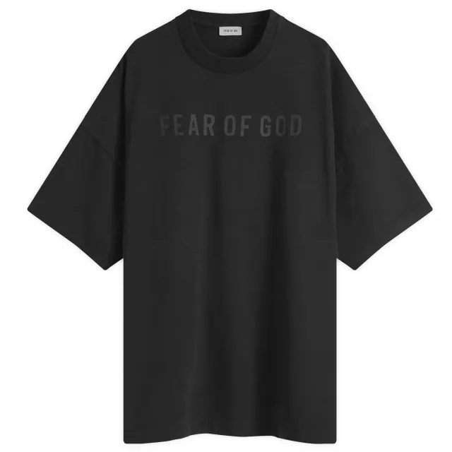 Fear of God Men's Short Sleeve Text Print T-Shirt Black
