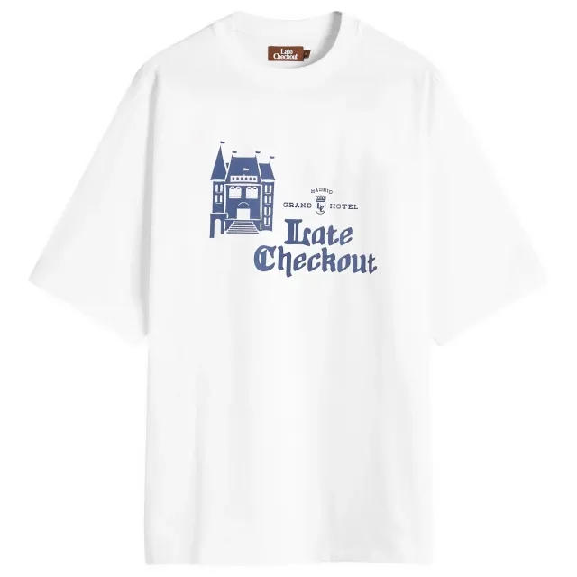 Late Checkout Men's Hotel T-Shirt White