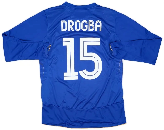 Umbro 2005-06 Chelsea Centenary Home L/S Shirt Drogba #15 (M)