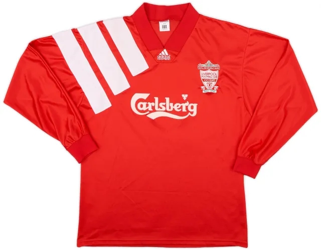 adidas 1992-93 Liverpool Player Issue Centenary Home L/S Shirt - 9/10 - (L/XL)