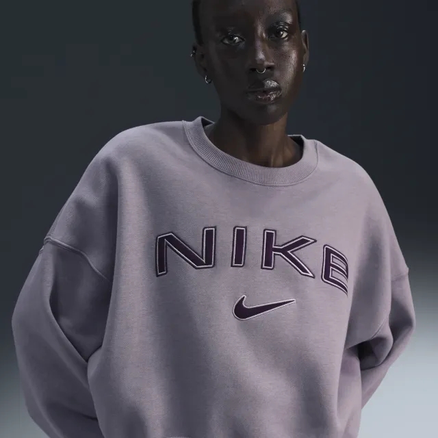 Nike Phoenix Fleece Logo Sweatshirt In Purple